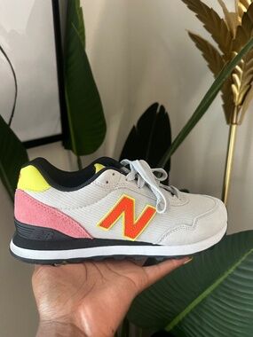 New Balance 574 — White/Pink/Yellow/Orange 8.5